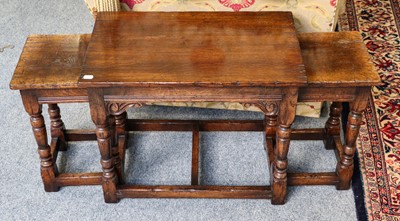 Lot 1236 - A Titchmarsh & Goodwin rectangular oak table...