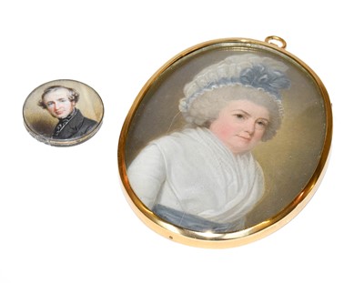 Lot 237 - H Stubble oval portrait miniature of a lady,...