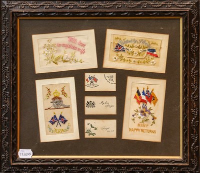 Lot 1120 - ~ A pair of framed displays of First World War...