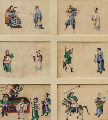 Lot 1119 - ~ Twelve 19th century paintings on pith paper,...