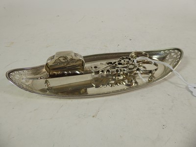 Lot 2014 - A George III Silver Snuffer-Stand and a Pair of George II Silver Candle-Snuffers