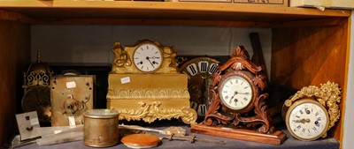 Lot 378 - A selection of clocks including Victorian...