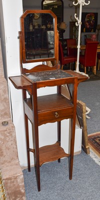 Lot 1269 - A 19th century mahogany and marble top valet...