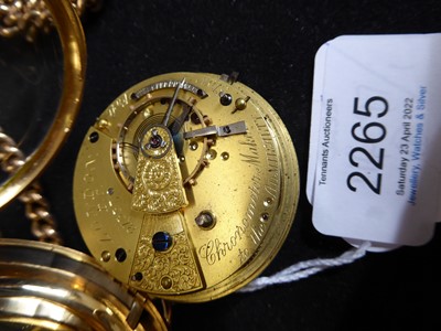 Lot 2265 - John Forrest: An 18 Carat Gold Open Faced Pocket Watch