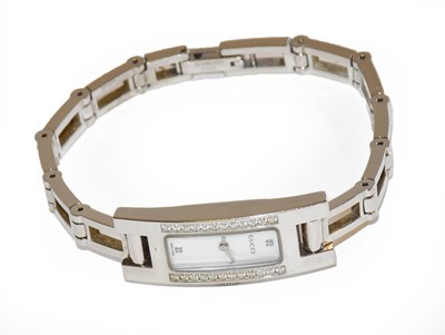Lot 169 - A lady's steel diamond set wristwatch