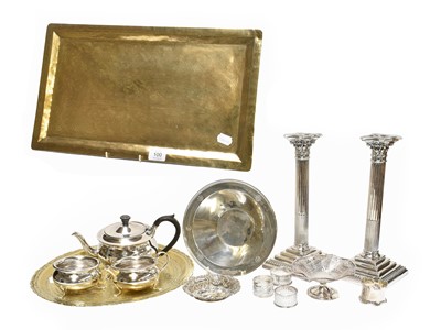Lot 100 - A collection of silver and silver plate, the...