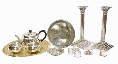 Lot 100 - A collection of silver and silver plate, the...