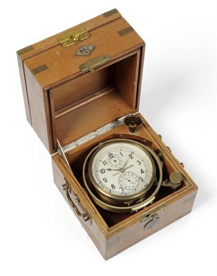 Lot 1044 - A Russian Two Day Marine Chronometer, signed UM Kupoba, No.1320, 20th century, three-tier case with