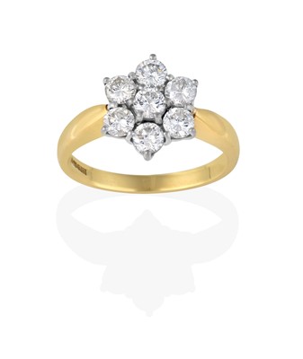 Lot 2385 - An 18 Carat Gold Diamond Cluster Ring