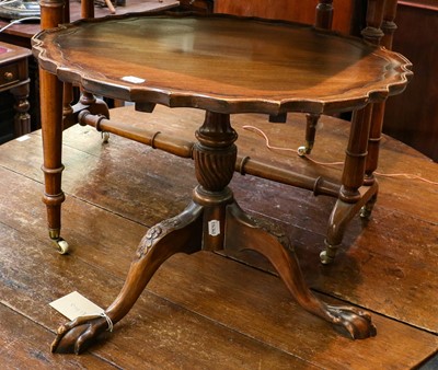 Lot 1240 - A mahogany tilt top tripod table, with...