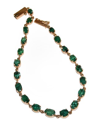 Lot 209 - An emerald bracelet, length 18.7cm