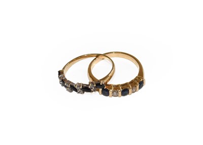 Lot 210 - A sapphire and diamond five stone ring,...