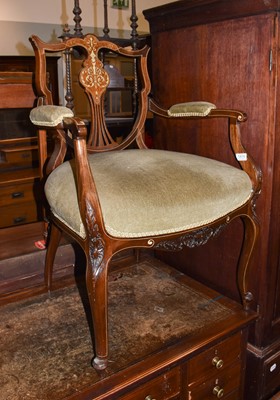 Lot 1414 - A late Victorian mahogany framed salon...