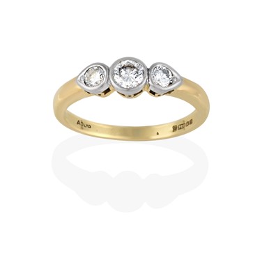 Lot 2398 - An 18 Carat Gold Diamond Three Stone Ring