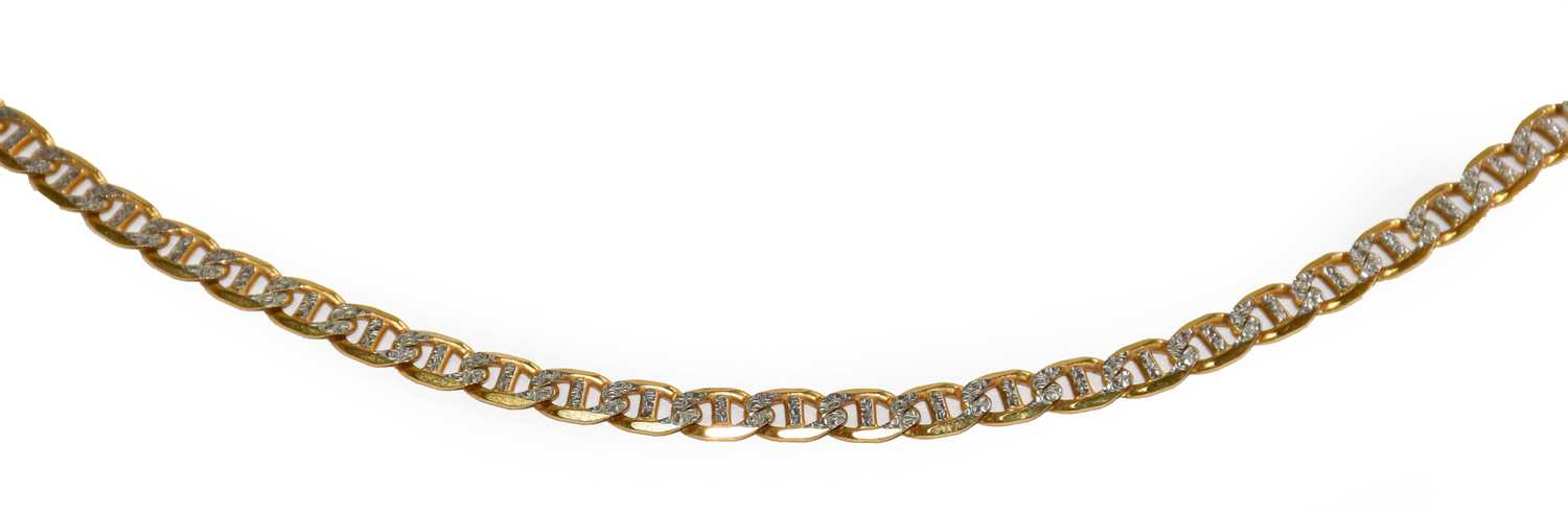 Lot 208 - A 9 carat gold fancy link necklace, length 46cm