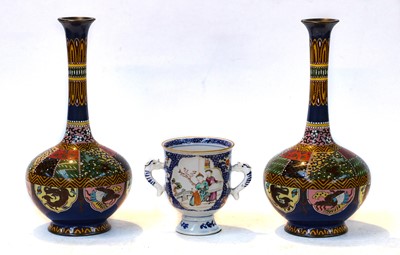 Lot 6 - A pair of Japanese Meiji period cloisonne...