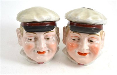 Lot 173 - A pair of German tobacco jars, in the form of sailors