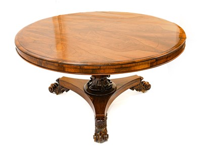 Lot 329 - A William IV Rosewood Circular Dining Table,...