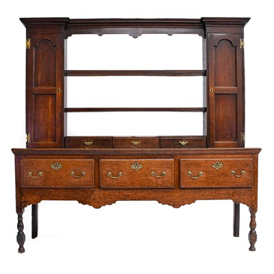 Lot 763 - A George III Oak and Pine-Lined Dresser, 2nd...