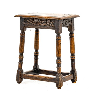 Lot 231 - An Early 18th Century Oak Joint Stool, the...