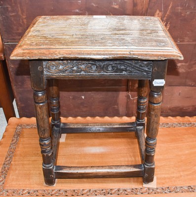 Lot 231 - An Early 18th Century Oak Joint Stool, the...