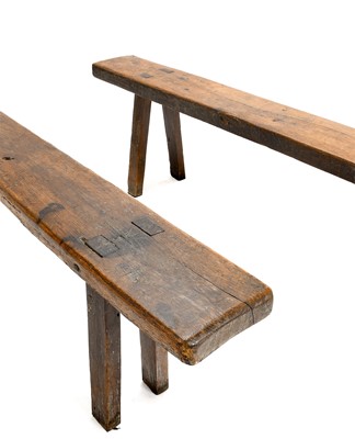Lot 246 - A Pair of 18th Century Provincial Oak Benches,...
