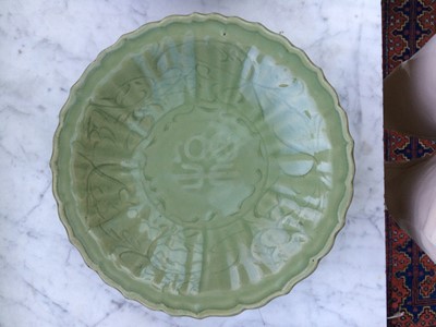 Lot 65 - A Chinese Longquan Celadon Glazed Dish,...