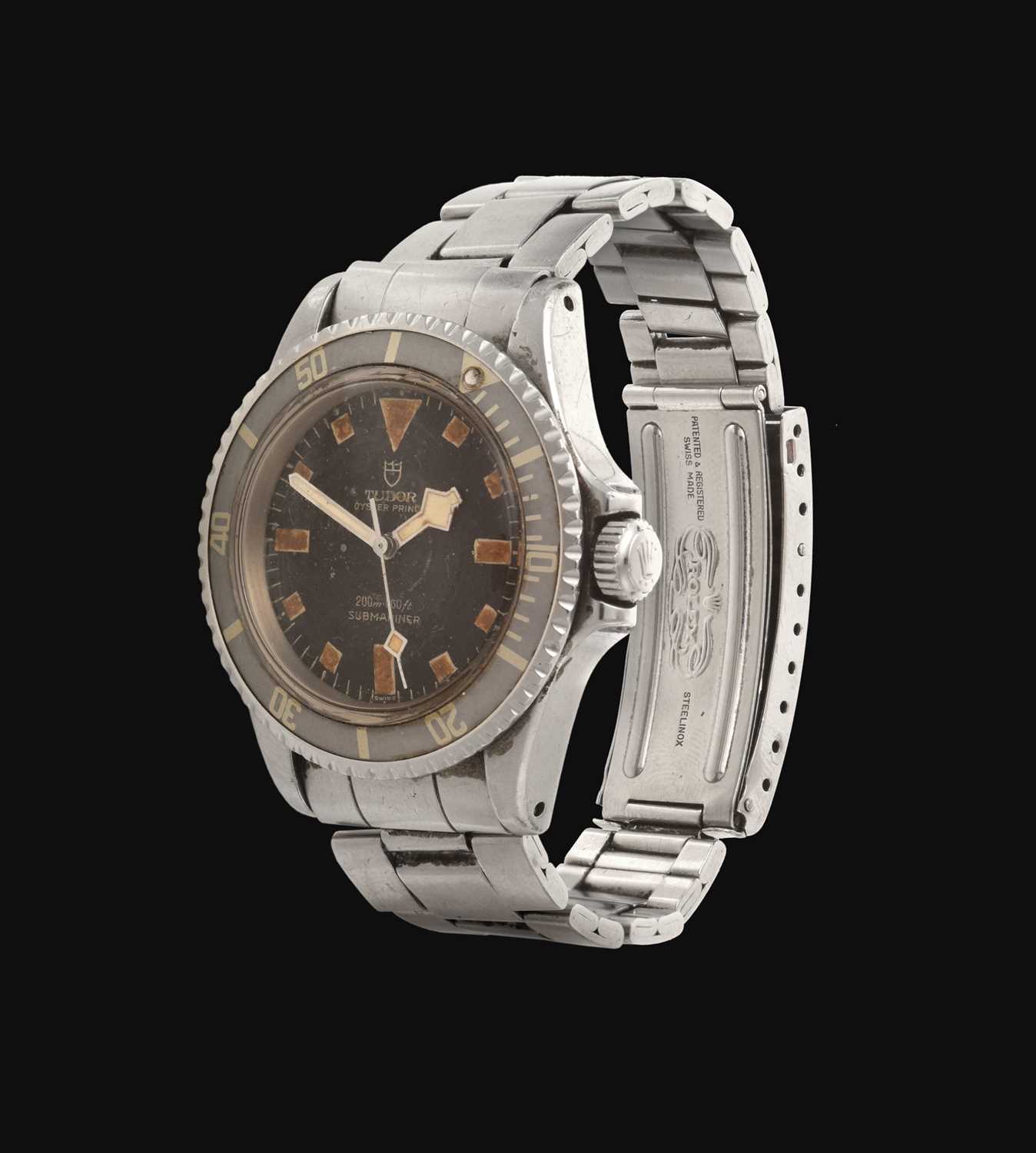 Lot 2109 - Tudor: A Rare Stainless Steel Tudor "Snowflake" Submariner Wristwatch