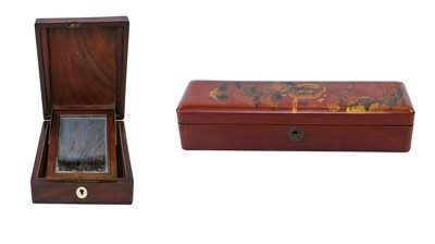 Lot 136 - Oriental lacquered boxes, 18th century blue...