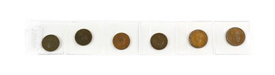 Lot 2036 - 6 x George III Farthings, Third and Fourth...
