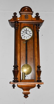 Lot 1249 - A Vienna twin-weight clock