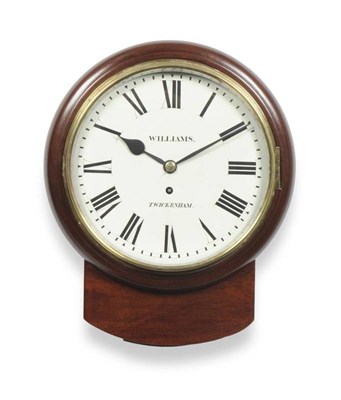 Lot 1047 - A Mahogany Drop Dial Wall Timepiece, Williams, Twickenham, circa 1890, side and bottom opening...