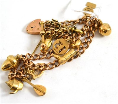 Lot 195 - A double row charm bracelet