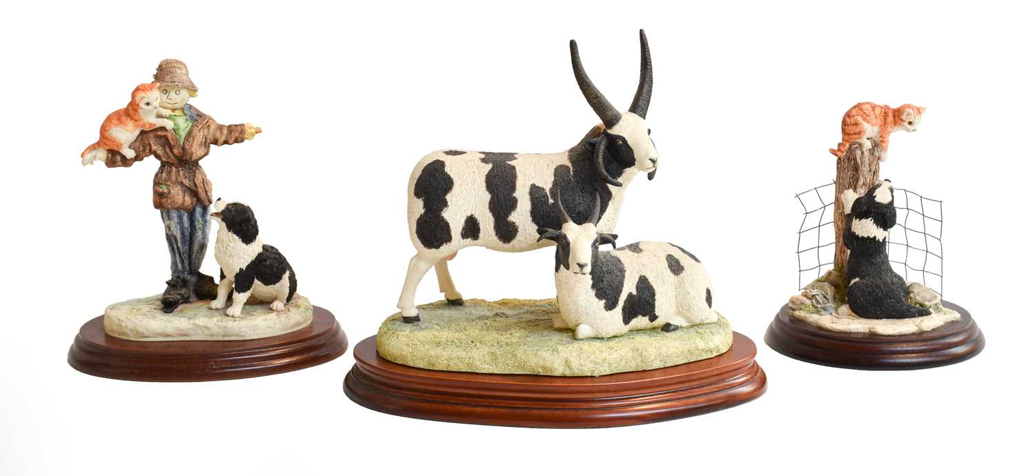 Lot 163 - Border Fine Arts: A pair of Jacob sheep by Ray...