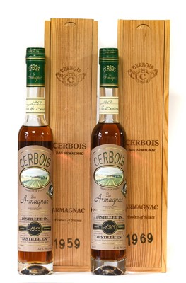 Lot 3080 - Cerbois Bas Armagnac 1959 and 1969, with...