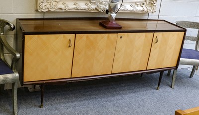 Lot 1177 - A large mid century sideboard with blondewood...