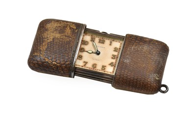 Lot 240 - A Movado silver cased sliding purse watch,...