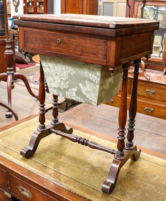 Lot 1345 - ~ A 19th century rosewood work table with...