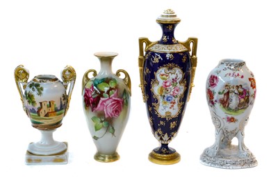 Lot 137 - A Royal Worcester vase painted with roses,...