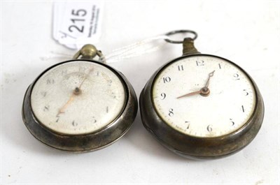 Lot 215 - Two silver pair cased pocket watches signed Mich Watson Newcastle, Heny Bagshaw London