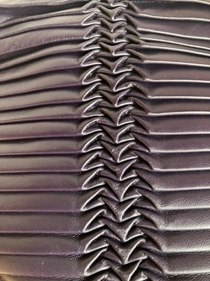 Lot 5001 - Emporio Armani Purple Leather Pleated Handbag,...