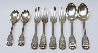 Lot 126 - A Part Victorian Silver Table-Service, Fiddle,...