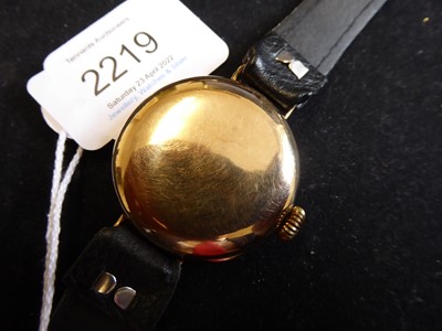 Lot 26 - A 9 Carat Gold "Trench" Wristwatch, 1921,...