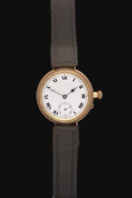 Lot 2204 - A 9 Carat Gold Borgel Cased "Trench" Wristwatch