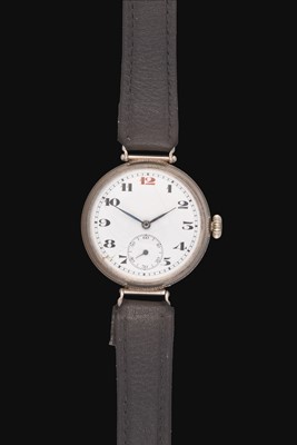 Lot 2243 - Longines: A Silver "Trench" Wristwatch