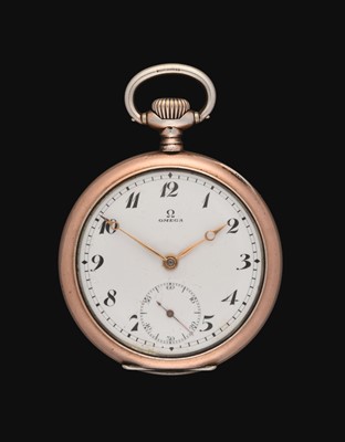 Lot 2202 - Omega: A Silver Open Faced Pocket Watch