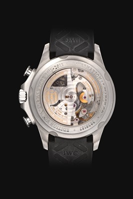 Lot 2135 - IWC: A Fine Titanium Automatic Calendar Chronograph Wristwatch