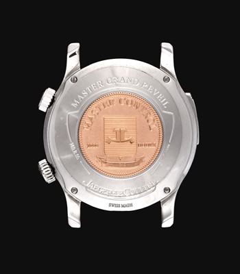 Lot 2116 - Jaeger LeCoultre: A Fine Limited Edition Stainless Steel Perpetual Calendar Alarm Wristwatch