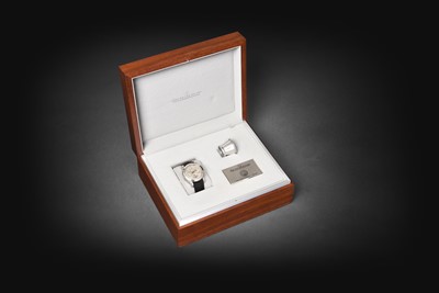 Lot 2116 - Jaeger LeCoultre: A Fine Limited Edition Stainless Steel Perpetual Calendar Alarm Wristwatch