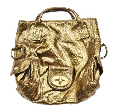 Lot 2258 - Mulberry Jody 'Crazed' Bronze/Gilt Leather Bag,...